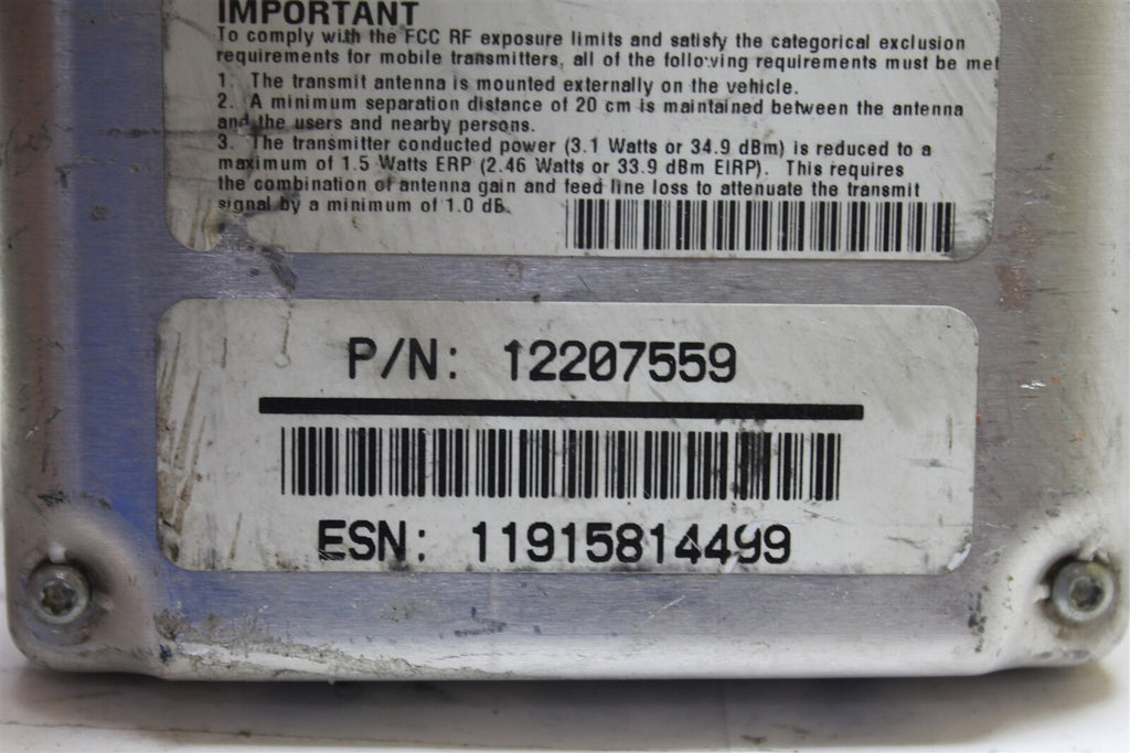 00-02 Chevrolet Tahoe Driver Assist OnStar Receiver Unit 12207559 Module 685 1C3